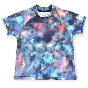 Athleta Girl • Purple Sunset Tie Dye Mock Neck Rash Guard Swim Top • SizeM/8-10